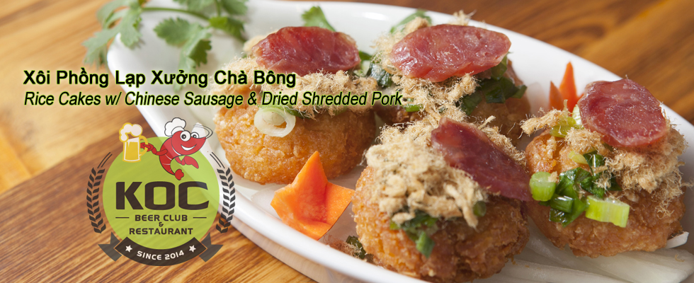 Xôi Phồng Lạp Xưởng Chà Bông - Rice Cakes w/ Chinese Sausage &amp; Dried Shredded Pork